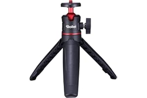Rollei Ministativ Comfort Desktop, Tischstativ mit 360° Kugelkopf für DSLR DSLM & Kompakt-Kameras Mini Stativ Tragbar 2-in-1 Kamerastativ Klein & Handy Stativ, Ministativ-Handystativ-Tischstativ-Klein