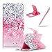 Produktbild iPhone 6S Ledertasche Handy Hülle,iPhone 6 Kartenfach Schutzhülle Mappe Flip Wallet Case,Herzzer Book Style Prämie [Rosafarbener Sand Muster] Standfunktion Schutz PU Leder Magnetverschluss Schale Brieftasche Tasche Hülle Case Cover für iPhone 6/6S 4.7 Zoll + 1 x Frei Rosa Handy Halterung Ständer + 1 x Frei Rosa Stift Stylus