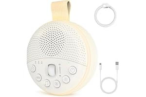 SURFOU White Noise Machine, Portable Sleep Aid Sound Machine with Night Light 21 Soothing Sounds for Baby and Adults, 1800mAh Battery, Sleep Machines Memory Function, Travel Gift USB Rechargeable