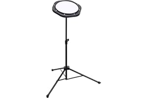 XDrum RT-008/PPS-1 Übungspad-SET: Practice Pad 8" + Stativ + Taschen (Fell mit Rebound, Spannung veränderbar, Stativ höhenverstellbar, Kopfwinkel variierbar) weiß schwarz
