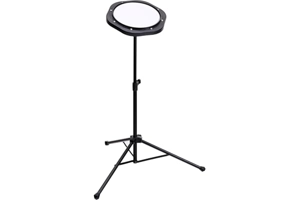 XDrum RT-008/PPS-1 SET DE PAD D’ENTRAÎNEMENT : Practice Pad 8" + Pied + Sacs (Peau avec rebond, tension réglable, pied réglable en hauteur, angle de tête variable) blanc noir