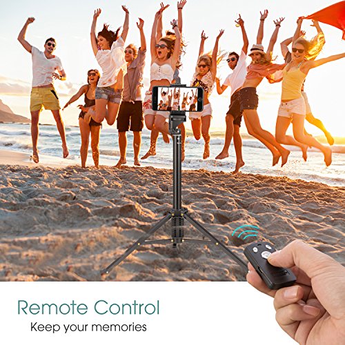 Tobeape 137 cm Selfie Stick Stativ, Ausziehbares 3 in 1 Selfie Stick, Selbstbildnis Monopod, Video Stativ fÃ¼r Smartphone und Kamera mit Wireless Fernbedienung Shutter
