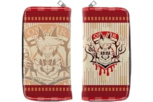 JUSONGKWCP Hazbins Hotels PU Leder Geldbörse | Langer Stil | Stilvolle Bifold Kartenhalter Kleine Geldbörse Mit Reißverschluss Münztasche | Multicard Wallets Münzgeldbörse Für Bargeld, Karten (Mehrfarbig-2)