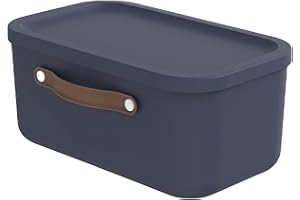 Rotho Maloja Aufbewahrungsbox 12 l, Kunststoff, blau, 12 (39.5 x 26.5 x 17.7 cm)