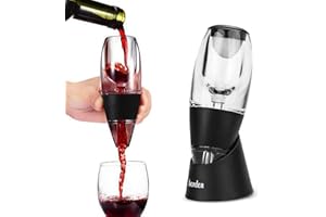 hotder Aérateur et décanteur à vin, Noir, avec Support, pour vin Rouge