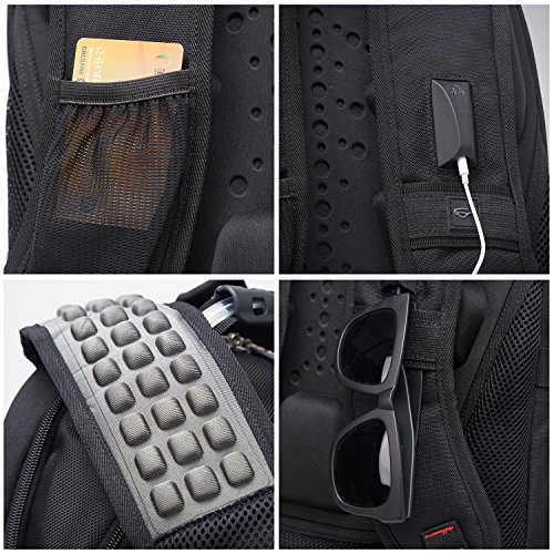 Soarpop BB4348MBK Laptop Rucksack mit F  chern Geeignet f  r bis zu 15 6 Zoll Schwarz