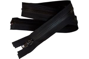 FILOUFACE Fermeture Eclair Coloris Noir 70 cm Séparable Ouvrable maille 5 mm largeur 3 cm blouson