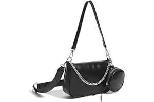 Mabecol Borsa Donna Tracolla Elegante in Pelle Sintetica – Borsa a Spalla Borsetta a Mano Nera Moda con Tracolla Regolabile per Ufficio, Shopping, Serata