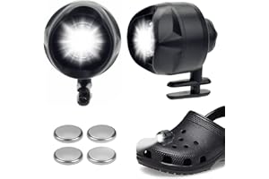 FOHYLOY 2Pcs Headlights for Croc Shoes, Shoes Headlights, Small Lights Flashlights for Croc Shoe, IPX5 Waterproof with 3 Light Modes, Shoe Charms Decoration Accessories Gift for Adults Kids Friend