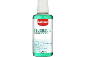 Colgate Fluorigard Fluoride Rinse (Alcohol Free) Mouthwash 400 ml, Prevents Tooth Decay, Strengthens Enamel, Prevents Mineral