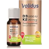 Validus Vitamin D3 + Vitamin K2 Damla 20 ml