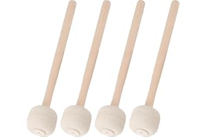 PORFOYO 4 Stück Marschtrommel Schlägel, Bass Drum Mallet Drum Stick mit Filzkopf, Percussion Drumsticks, Percussion Marching Band Zubehör, Percussion Mallets Timpani Sticks, Trommelstöcke Paukenschlägel