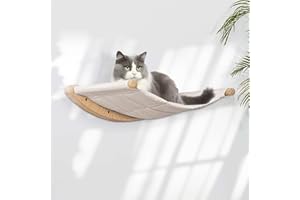 Shulltji Katzenhängematte zur Wandmontage, 21" x 18.5" Katzenhängematte, Stabiles Kängematten Katzen Wand bis zu 35kg, Kletterwand Katzen, Katzenbett zum Schlafen und Ausruhen (XL,Beige)
