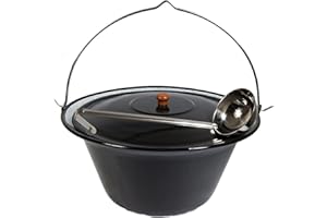 troph-e-shop Set Gulaschkessel Gulaschtopf Emaille 30 Liter + Deckel Gratis Schöpflöffel