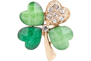 CROWNOFRIBBONS Shamrock Brooch, St Patricks Day, Symbol of Ireland in a Gift Bag