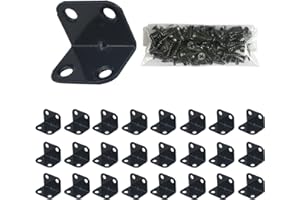 LEMIYOO Winkelverbinder 24 Stück set,Metall-winkel 90 grad aus Edelstahl,schwerlast montagewinkel für Holz, holzverbinder, möbelwinkel,kleine winkel befestigungswinkel für Innen- und Außenbereich(schwarz)