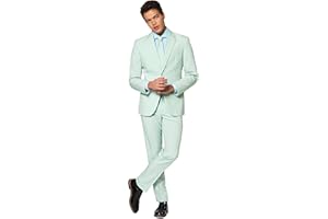 OppoSuits Solid Color Party Suits For Men – Mr. Pink – Full Suit: Includes Pants, Jacket And Tie Abito da uomo Uomo