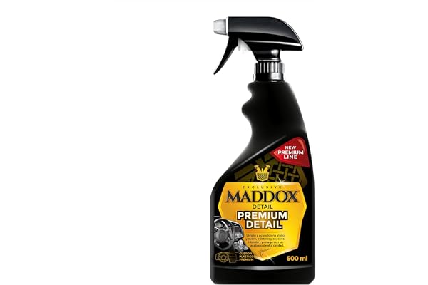 Maddox Detail Limpia Salpicaderos Coche Abrillantador Premium Detail 500ml | Limpia e Hidrata salpicaderos, plásticos, vinilos y gomas con acabado brillante y sin tacto graso Limpiador Interior Coche
