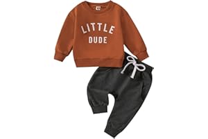 WYSUMMER Baby Boy Set di Vestiti per Bambini con Stampa a Lettere Maglioni Pantaloni Tuta a Maniche Lunghe Maglietta e Pantaloni per Bambini Piccoli
