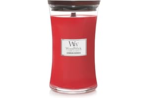 WoodWick Large Hourglass Scented Candle | Crimson Berries | with Crackling Wick | Long Burning Candles: up to 130 Hours | Perfect Mothers Day and Easter Gifts for Women