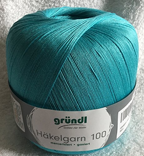 Häkelgarn 100 Gründl Wolle Baumwolle 100 g Farbe 139 - Türkis