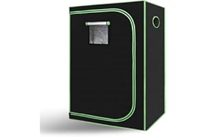Izrielar Tente de Culture, Grow Box, Grow Box, Opaque et imperméable, Serre pour la Maison, Oxford 600D, 120x60x180cm Noir et Vert