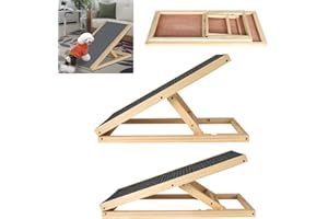 Efan - Rampa per cani da 70 cm, in legno massiccio per animali domestici, scala per cani e auto, regolabile in altezza