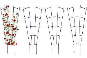 Thealyn Treillis de Jardin en Métal pour Plantes Grimpantes, Lot de 4, 60/82/109 cm (Noir, 60 cm)