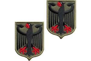 TUYATEZHI 2 Stück Adler-Schild Deutsch Flagge Patch Abnehmbare Aufnäher mit Stickereiverschluss Taktisch Militär Patch Applikation für Jacke Rucksäcke Kleidung Taschen Weste