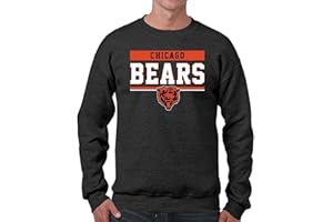 Team Fan Apparel NFL Long Sleeve Team Block Charcoal Crewneck Sweatshirt - Unisex Thermal Printed - Stay Warm and Represent