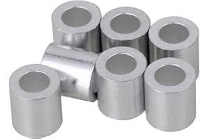 CNBTR 4mm Round Ferrules Sliver Aluminum Crimping Loop Wire Rope Clip Sleeves Clamps for M4 Wire Rope Pack of 50