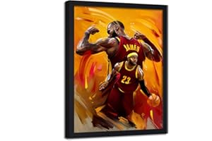 carowall CAROWALL.COM Image Cadre Noir Basketball Décoration Abstrait Orange 40x60 cm