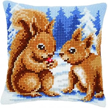 Vervaco Kit De Broderie Au Petit Point De Croix Pour Housse De Coussin Motif Cerf Multicolore