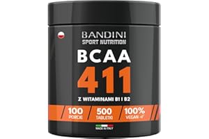 ‎BANDINI Bandini® BCAA 4: 1: 1-500 tabletek | Suplementy diety Bandini Pharma - Formuła aminokwasów rozgałęzionych wzbogacona witaminami B1 i B6 - Wyprodukowano we Włoszech.