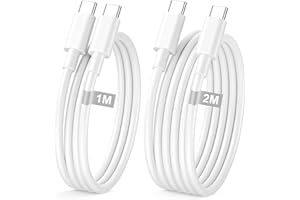 CHLANT Cable iPhone 17 16 15 [1M+2M/Lot de 2], 60W Cable USBC USBC Charge Rapide Câble Type C cable Chargeur USB C 2M Fil iphone Cordon USB C pour iPhone 17 16 Pro Max/16e/16 Plus/15 Plus/, iPad Pro/Air/Mini
