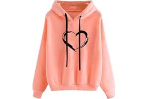 wuitopue Damen Hoodies Langarm Freizeit Sweatshirt Kapuzenpullover Mit Druck Weich Und Bequem Einfarbig Oberteil Herbst Und Winter Warm Pullover Mit Kordelzug Modischer Sweatshirt Reguläre Passform