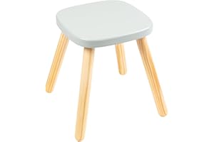 TP TOYS Active Tots Wooden Indoor Toddler Stool Montessori-Inspired Solid Pinewood Seat with Child-Safe Finish Ergonomic, Durable, and Easy to Store Perfect with 4-in-1 Wooden Table Ages 18 Months+