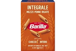 Barilla Pasta Mezze Penne Rigate Integrali, Pasta Corta di Semola Integrale di Grano Duro, Integrale, 500 g