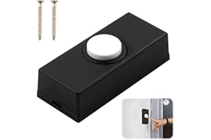 SMCEHEYA 1 Pcs Wired Doorbell Universal Weatherproof Door Bell Push Button for Home Garage Warehouse Hotels Hospital Factories Black Wall Mounted Plastic Bell Push