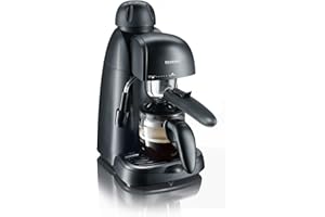 SEVERIN - Cafetera espresso a presión con espumador de leche, Máquina de café,Hasta 4 tazas de café de barista, Negro, KA 5978