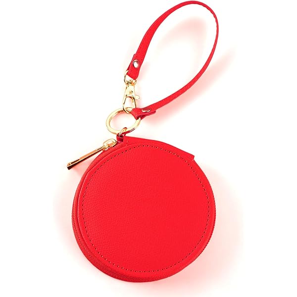 Petit Porte-monnaie étanche Pour Femme - Fermeture éclair, Poche à Pièces - Rouge, Format Mini 9x9cm