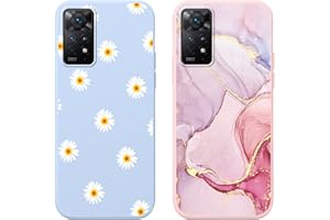 Pnakqil 2 Piezas Funda Compatible con Xiaomi Redmi Note 11 Pro (4G/5G) 2022 6,67", Carcasa Protectora de con Dibujos Suave Silicona contra Caídas Caso Delgada Anti-Choque Anti-Arañazos Case, Floral 3