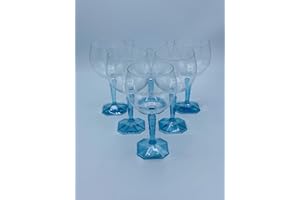 RITZENHOFF 6 x Verres Bombay Sapphire avec pied sapphireblau 8 eckigem