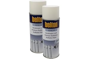 Kwasny Lot 2 bombes de peinture - Blanc crème - Pour radiateur - Jusqu'à 120°C - Belton - 400ml