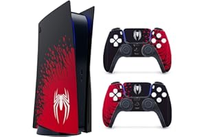 HYCARUS Spider - Man 2 PS5 Skin para Playstation 5 y PS5 DualSense Controller, Premium 3M Vinyl Cover Skins Wraps para Playstation 5 Disc Edition y PS5 Controller Skin Stickers (PS5 Disc Edition)