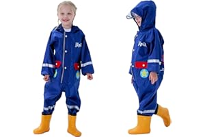 Baogaier Imperméable á Capuche Enfants Combinaison de Pluie Poncho Léger Long Réfléchissant Randonnée Running Sport Vélo Manteaux de Pluie Animal Imprimé Unisexe Filles Garçons 1 2 3 4 5 6 7 8 Ans