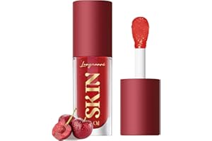 HOPHAT Brillant à lèvres Big Brush Head Huile hydratante pour les lèvres Teinte à lèvres repulpante aromatisée aux fruits Longue durée hydratante Non collante Brillant à lèvres (# Cherry)