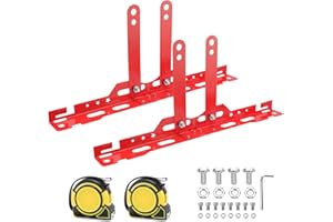 WODHMIEY 2 Pack Heavy Duty Wheel Alignment Tool Kit Universal Track Toe Gauge with 2 Tape Measures Extension Pieces and Mounting Screws for Cars SUVs 4x4 UTVs ATVs Home Garage Use (Red)
