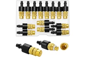 VooGenzek 15 Pièces Buse D'atomisation en Cuivre, Buse de Pulvérisation en Laiton, Buse D'atomisation Réglable, Arroseurs D'atomisation pour l'irrigation D'arrosage de Jardin