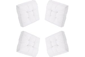 uyeoco Cojines para Sillas de Jardin, 50x50cm/45x45cm/40x40cm Cojín Asiento Comedor, for Decorativo Cocina Oficina Exterior terraza(D8,4PCS_50X50CM)